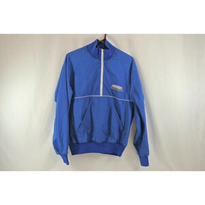 BC Place Stadium Employee Jacket Blue Retro 1980's 1/2  Zip Pullover Mens Large